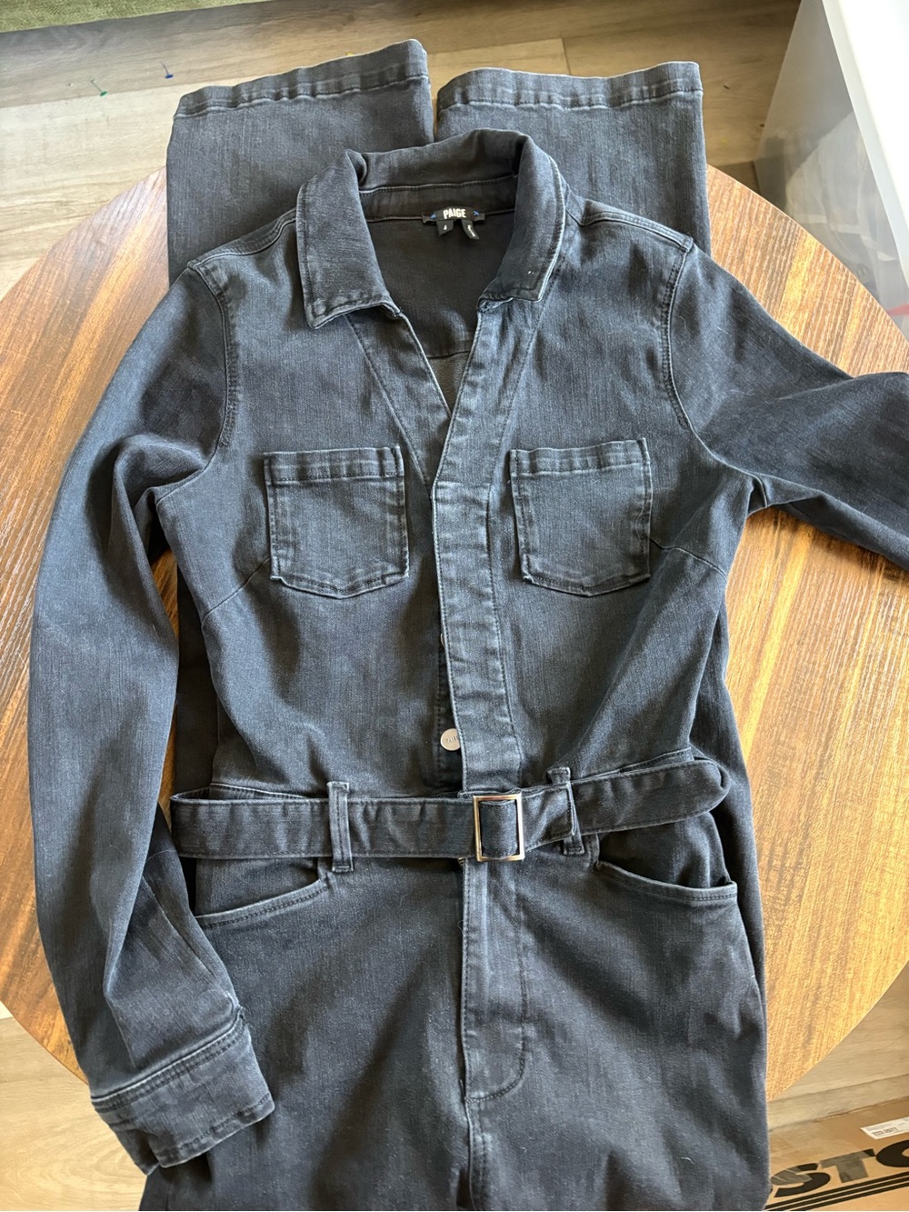 PAIGE Black Utility Shirt Jacket with Belt